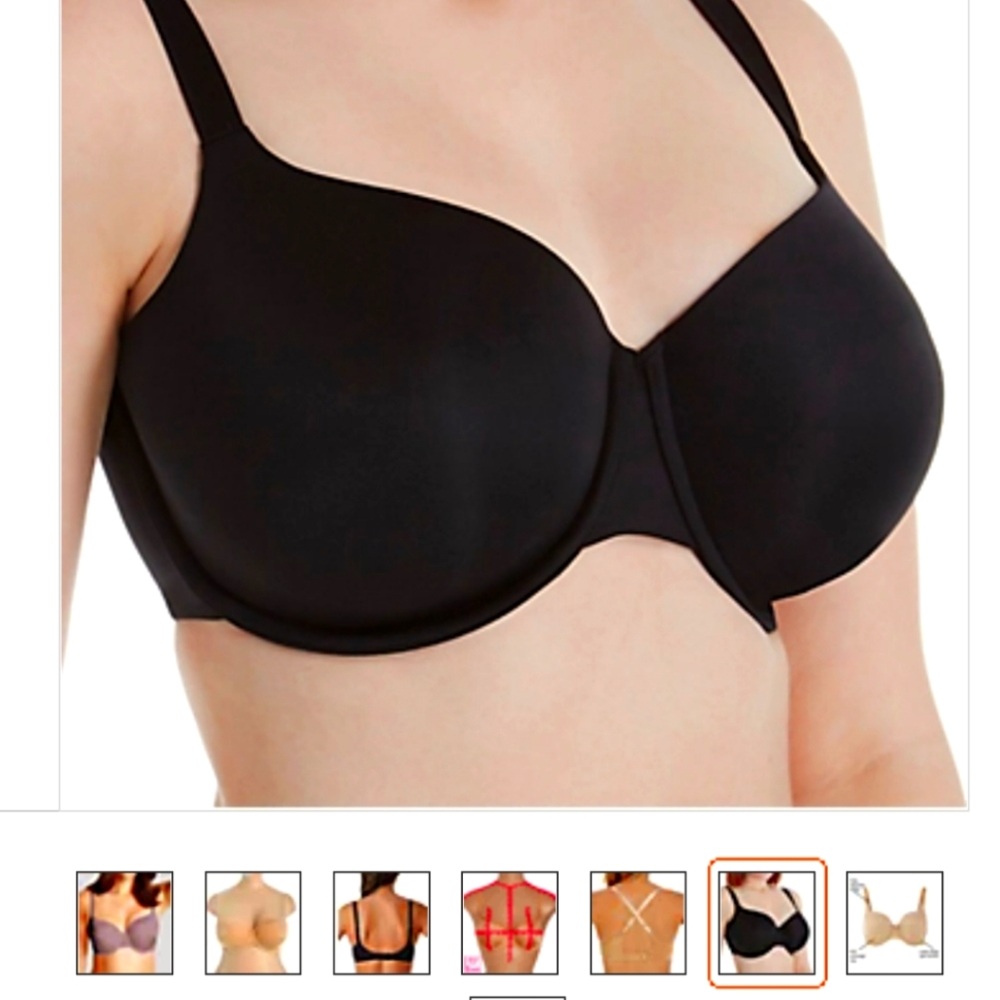 Panache porcelain plunge black bra 32FF